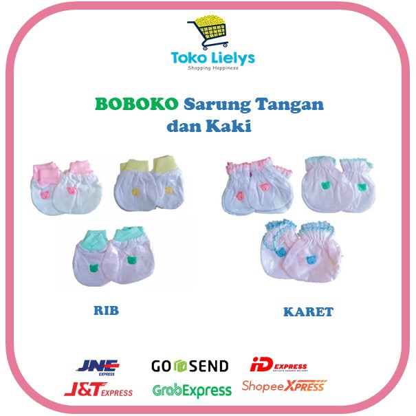 1 PCS Boboko Mittens and Boots Sarung Tangan Kaki Bayi Warna