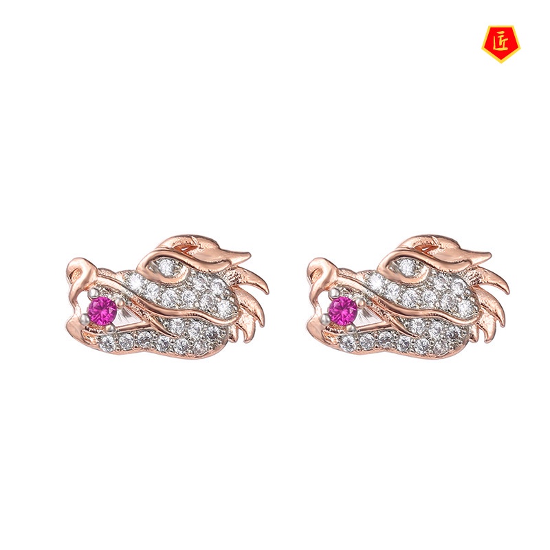 [Ready Stock]New Domineering Dragon Head Stud Earrings