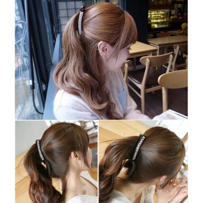 Jepit Rambut Pisang Permata 10cm Jepitan Ponytail Jedai Salon Pisang Cristal Barrette