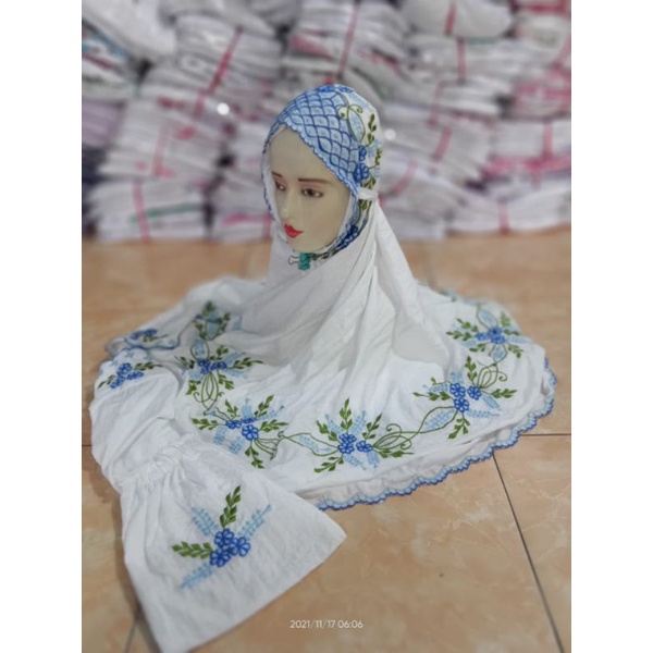 mukena Travelling bordir mukena terusan parasut bordir mukena terusan parasut dewasa
