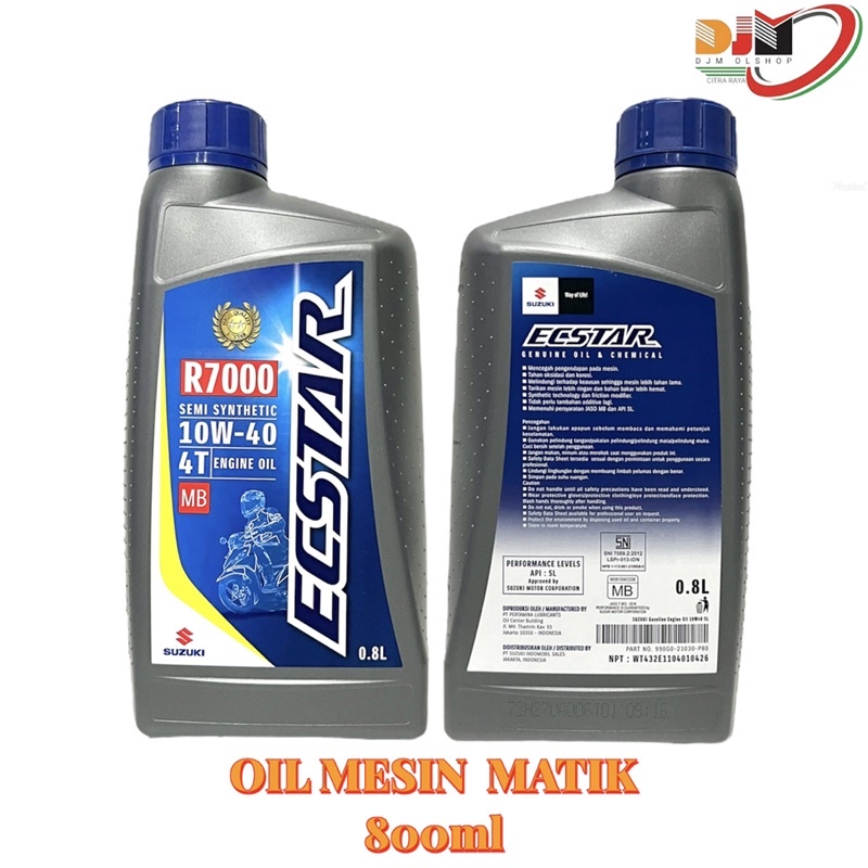 Oil Suzuki SGO ECSTAR R7000 10W-40 MB Semi Syntetic Matik