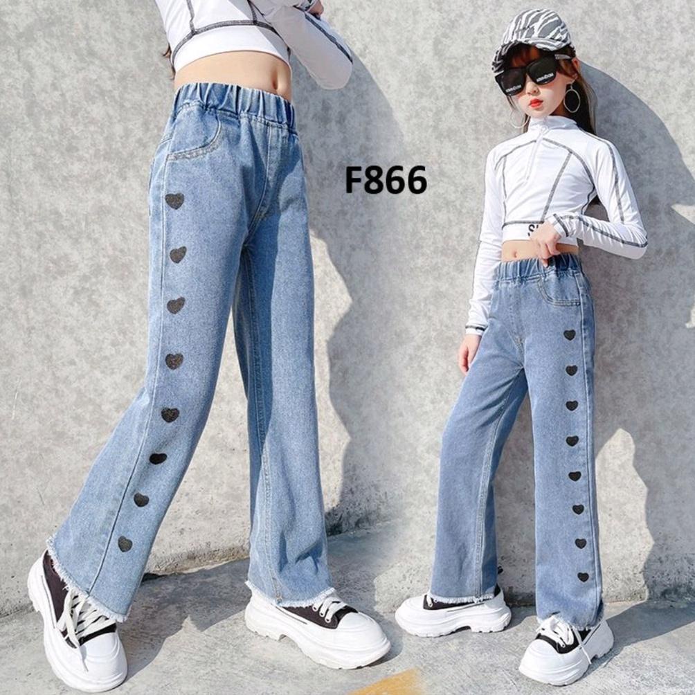 [KODE PRODUK KRQSK9176] Aish - Celana Jeans Anak Perempuan / Celana Levis Kulot Love Anak Usia 7 - 1
