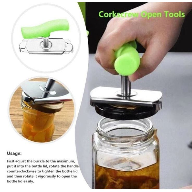 Pembuka Tutup Botol Toples Jar Bottle Opener Adjustable Stainless