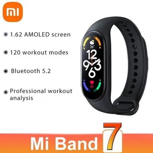 Xiaomi Mi Smartband 7 1.62inch AMOLED HD Screen Display SpO2 5ATM Original Garansi Resmi