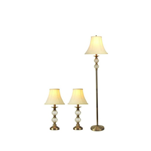 PROMO eglare lampu set 3pcs lampu meja dan lampu lantai antiqbrass