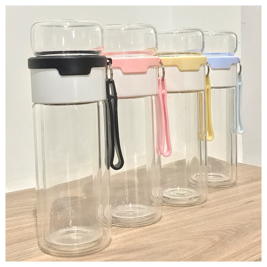 Botol Minum Kaca infuser ABK 600ml,botol minum full kaca tebal