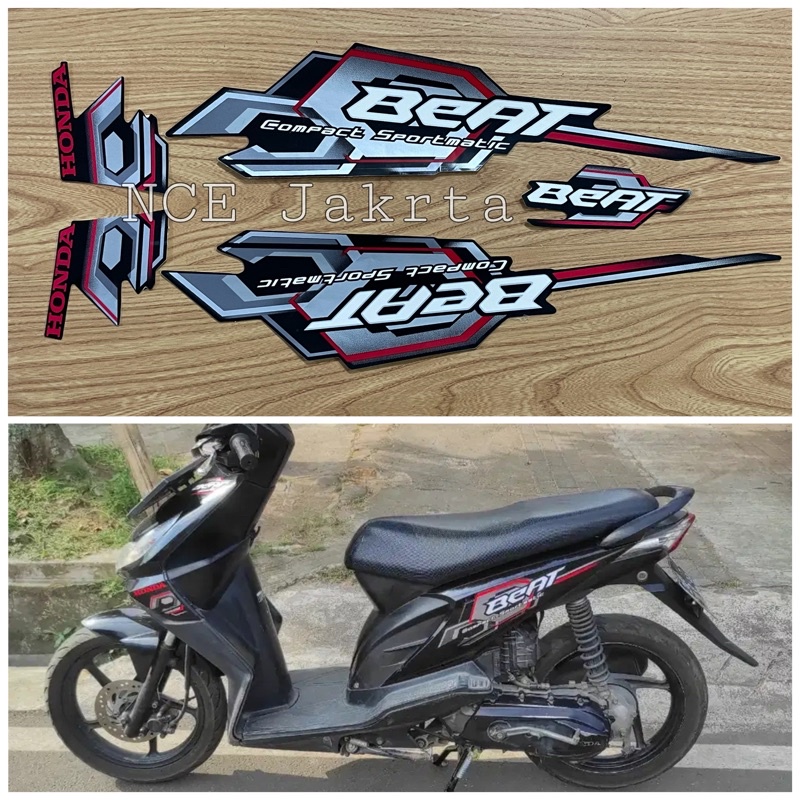 STIKER STRIPING MOTOR BEAT 2008 HITAM