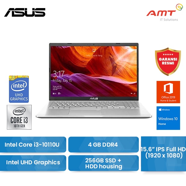 ASUS A509FA-FHD321 15.6" i3-10110U 4GB IntelUHD 256SSD+HOUSING W10 OHS