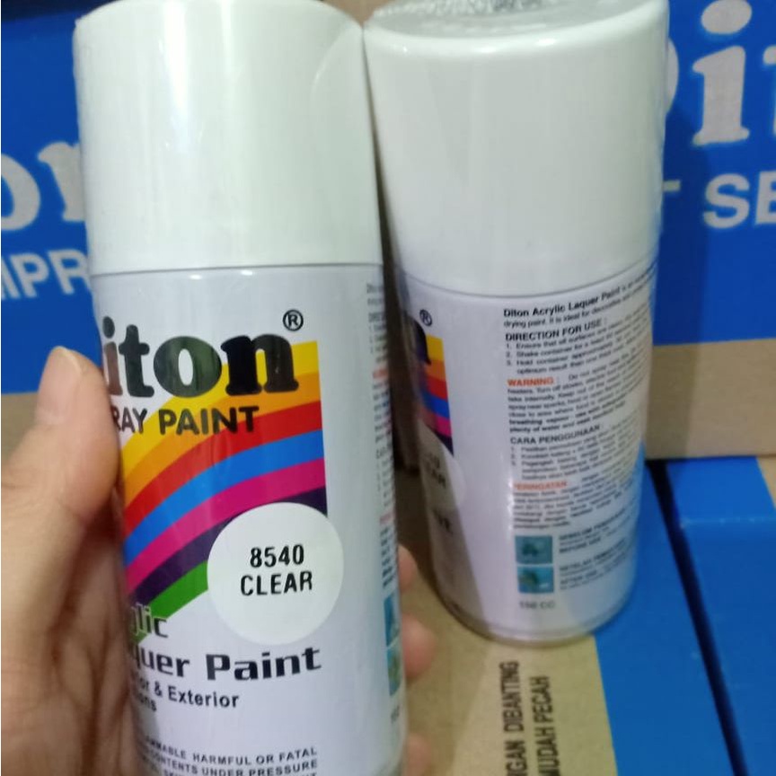 DITON Spray Paint Acrylic Lacquer Paint Pilox Cat Semprot - 8540 Clear / Pernis Mengkilap / Clear Glossy (150cc/Kecil)