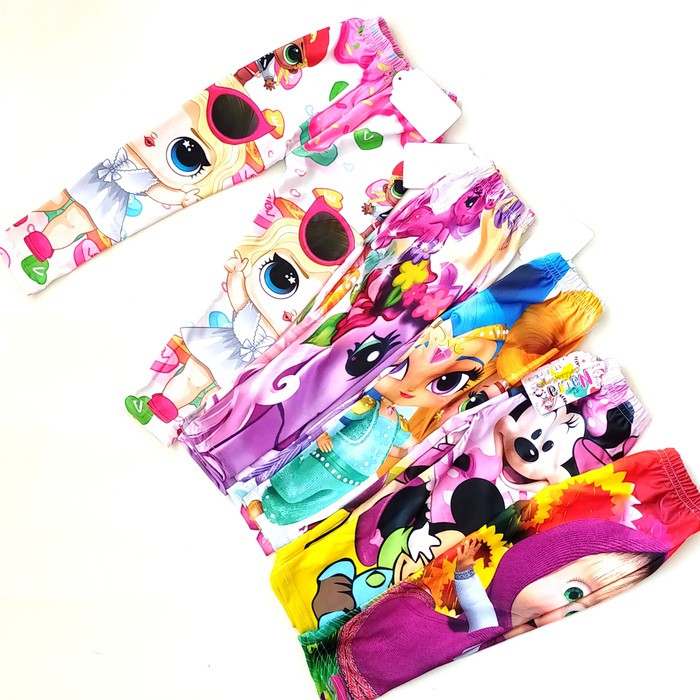 Legging anak perempuan printing motif karakter 2-7 tahun