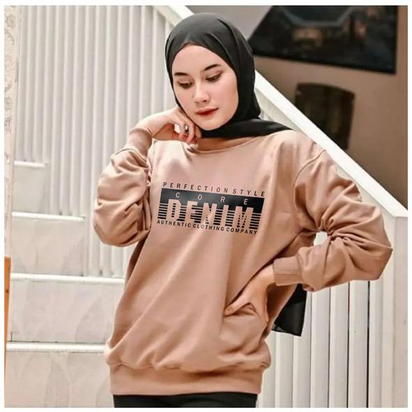 Kaos Lengan Panjang DENIM / Kaos Sweatshirt / Atasan Wanita / Atasan Wanita Lengan Panjang