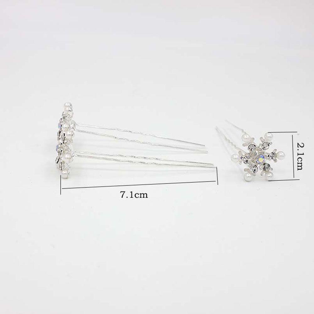 Agustinina Jepit Rambut Pesta Bridal Wedding Snowflake Headwear