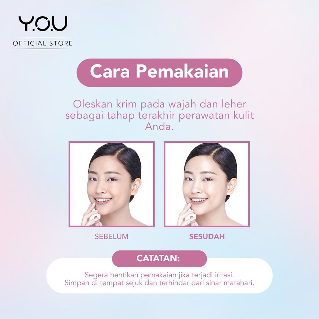 YOU Y.O.U Dazzling Tone Up Face Cream (Efek Cerah Seketika) Cream Krim Wajah | Mencerahkan Warna Kulit