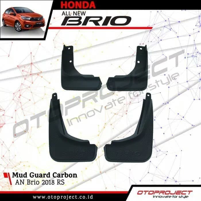 Mudguard all new brio RS / satya Carbon EMBOSS karpet lumpur Brio 2018 2019 2020