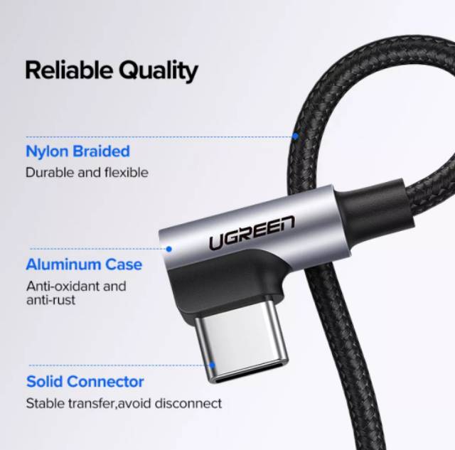 Ugreen Kabel Charger Type C Siku For Pubg - Kabel Siku Ugreen Usb C Support 3A Fast Charging