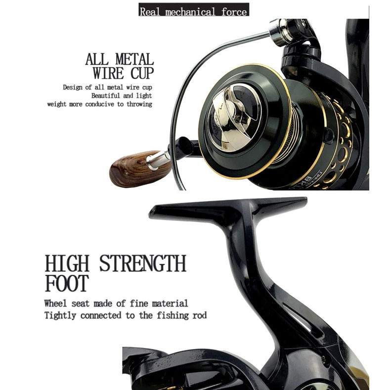 [ COD ] - Reel Pancing Gold Sharking BK4000 Spinning Fishing 5.2:1 Ball Bearing 13 Reel Pancing Murah Kuat Power Handle/ Reel Pancing Laut Tarikan Pancing Metal/ Gulungan Pancing Ikan