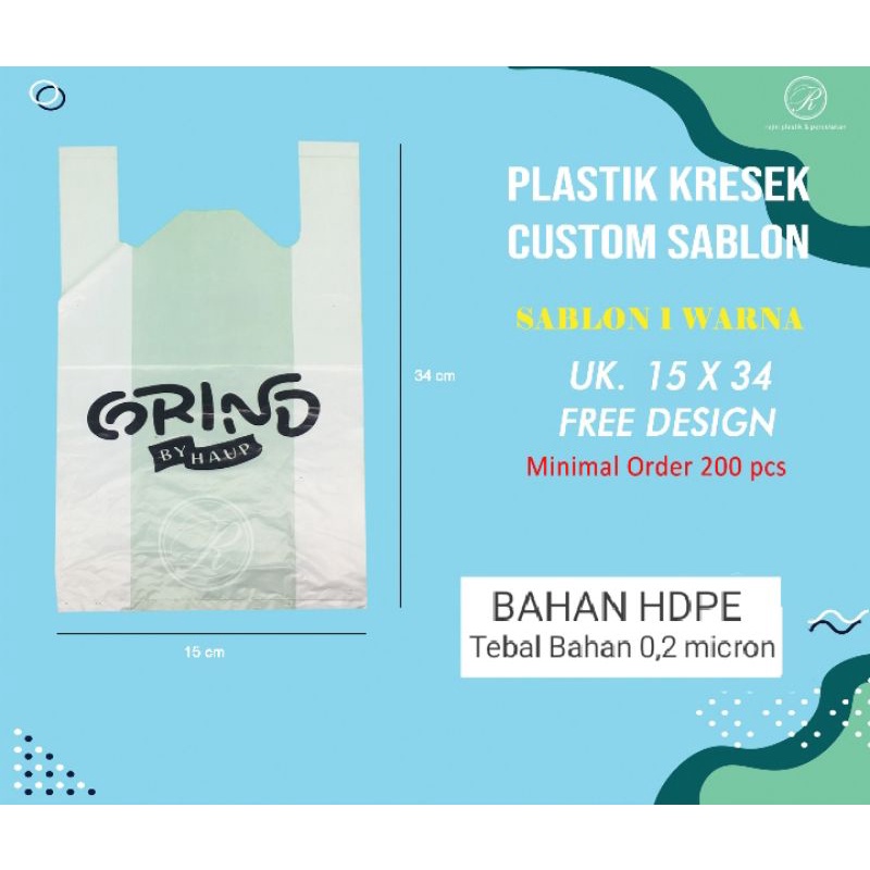 KRESEK SABLON | 15 | PLASTIK CUSTOM | FREE DESIGN | KRESEK CUSTOM | UK. 15x35