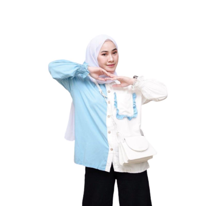 tely shirt oversize blouse pakai wanita baju muslim