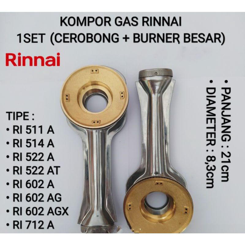 Burner ,  Besar 8CM  , Kompor Rinnai  ,  rinai Murah ,  tipe RI 602AG RI 712A RI 522A RI 511A Harga / Pcs