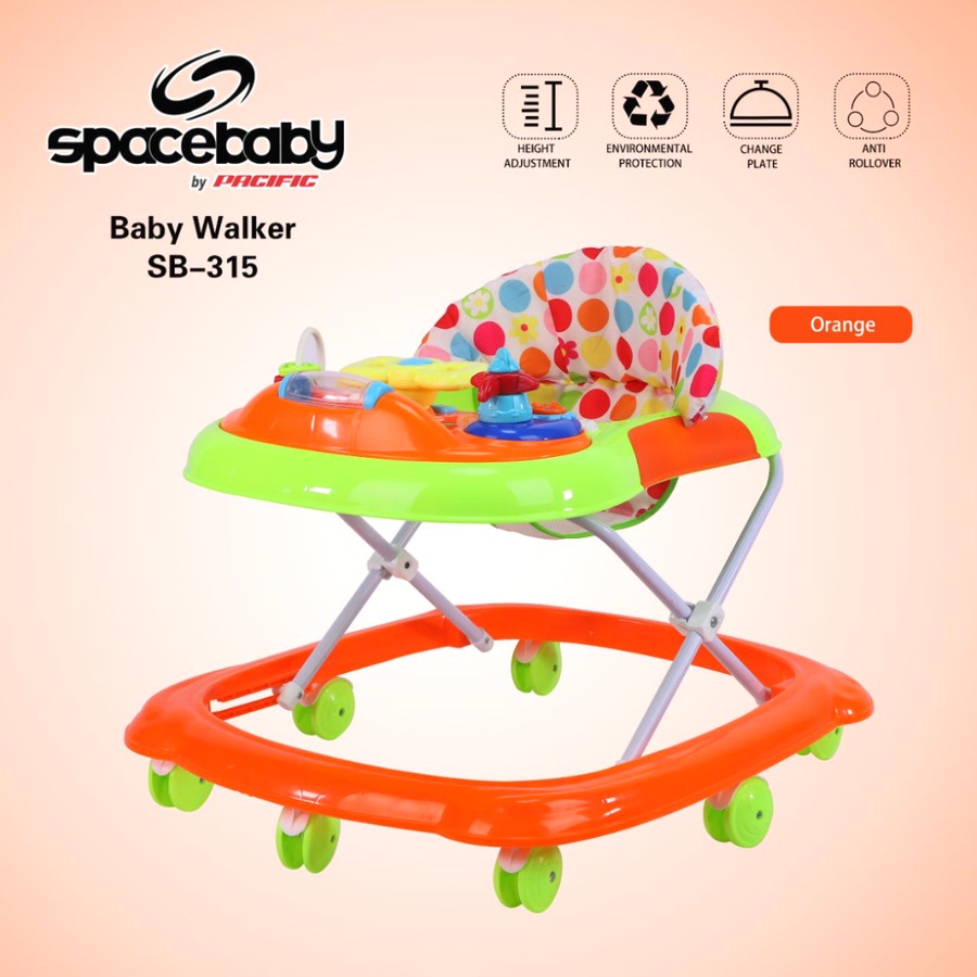Baby Walker Kereta Dorong Bayi Balita Anak Spacebaby SB315 BY PACIFIC-1