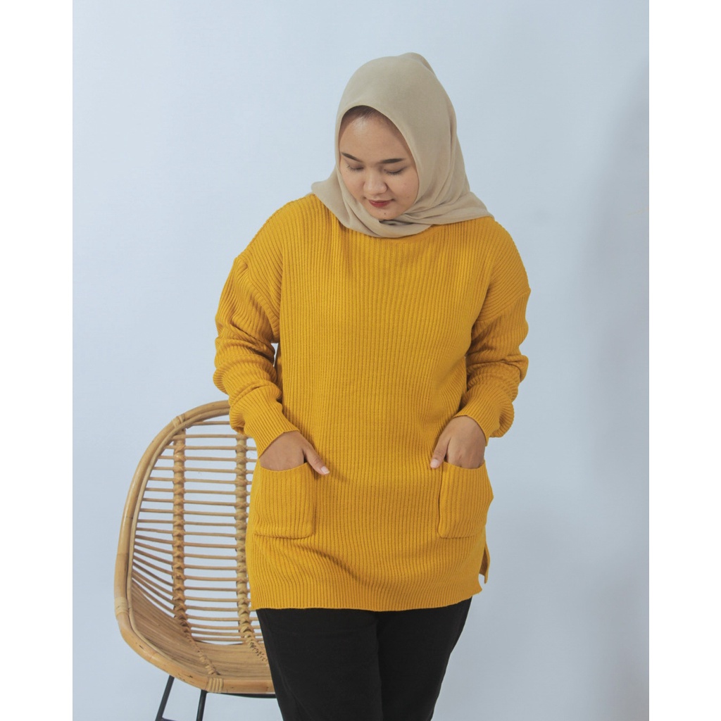 TokoMilkan - Sweater Rajut Wanita Pocky | Atasan Sweater Rajut Wanita Halus