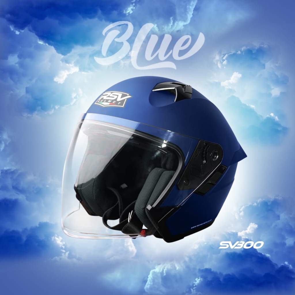 Helm Half Face RSV SV300 Blue Doff