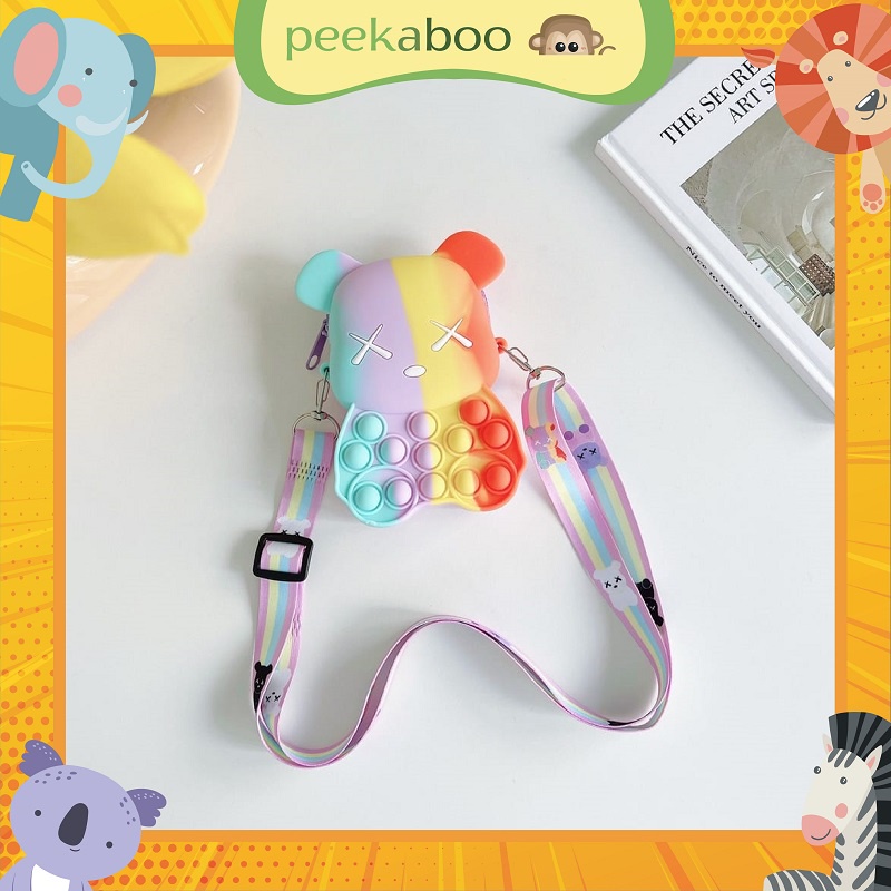TAS SELEMPANG ANAK POP IT RUBBER JELLY / SLING BAG LUCU IMPOR LAKI PEREMPUAN COWOK CEWEK MURAH - KAW