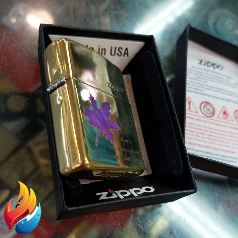 Korek Api Zippo Premium Original Gold Ice Emboss Grafir Motif Honey COD