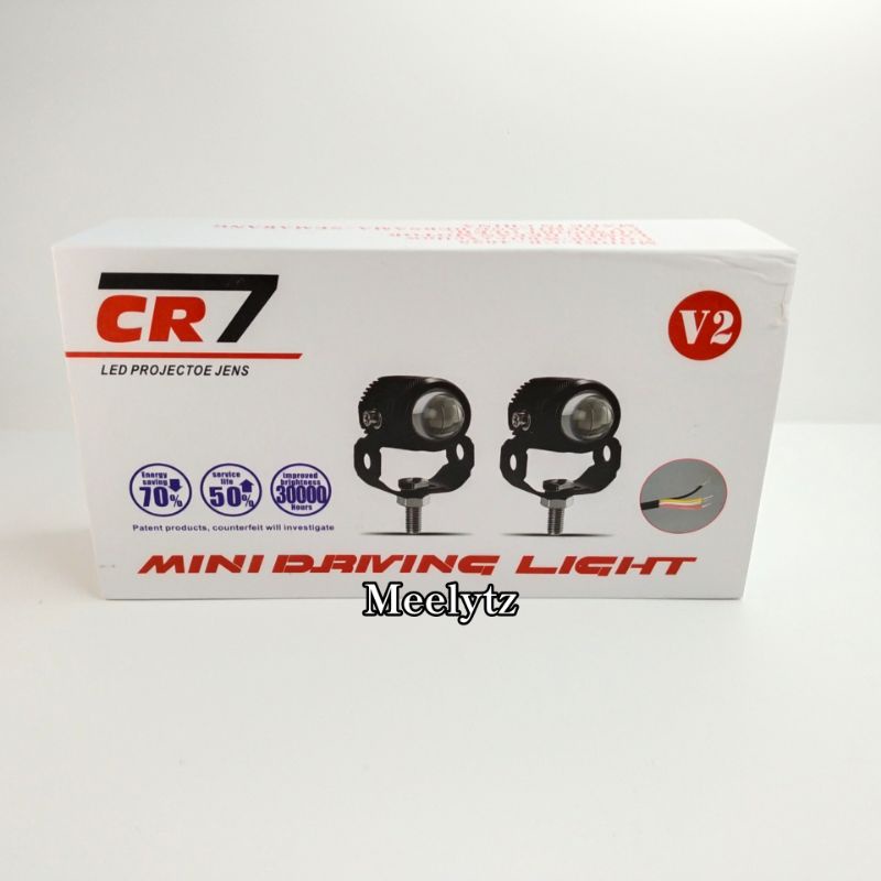 Original CR7 Lampu tembak laser Led mini 2 warna high low putih kuning waterproof