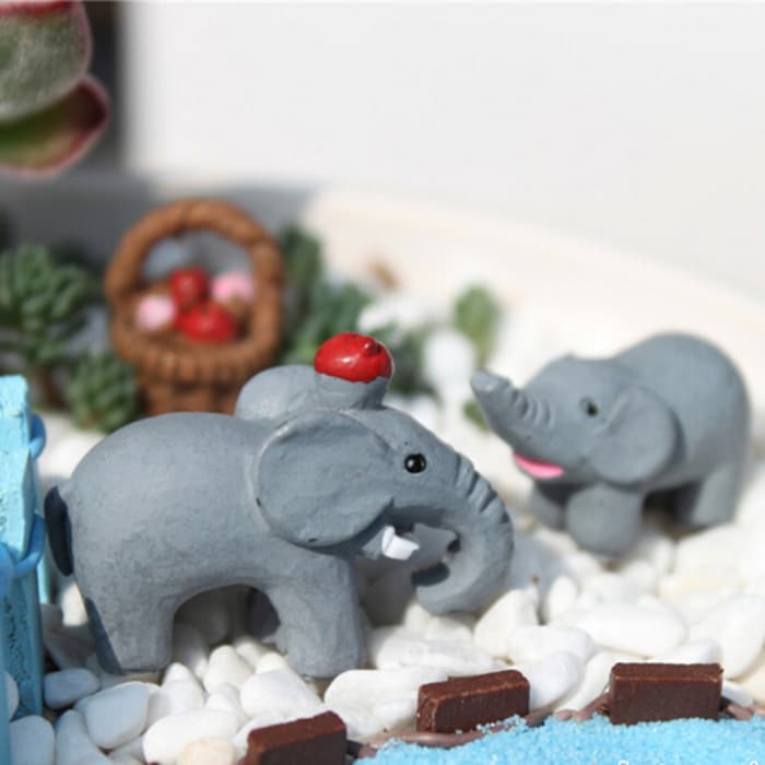 Miniatures - Terrariums - Fairy Garden - Animal_Elephant (3pcs)