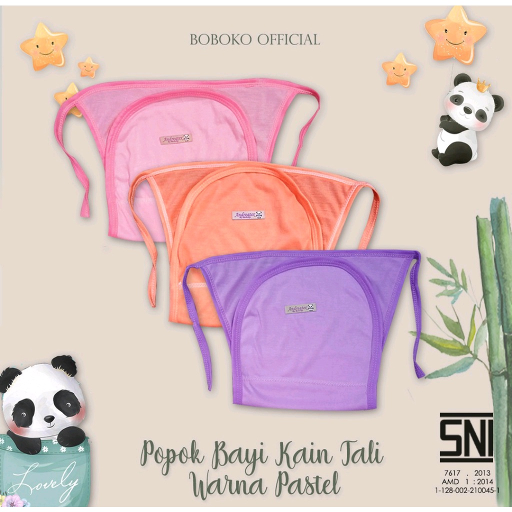 6 PCS POPOK BAYI KAIN TALI  MIX 6 WARNA // POPOK BAYI TALI WARNA PASTEL