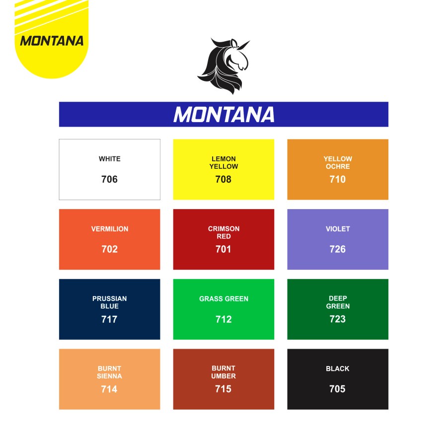 Montana Glass Color 12 Warna / Cat Akrilik Montana TGC-12 PT
