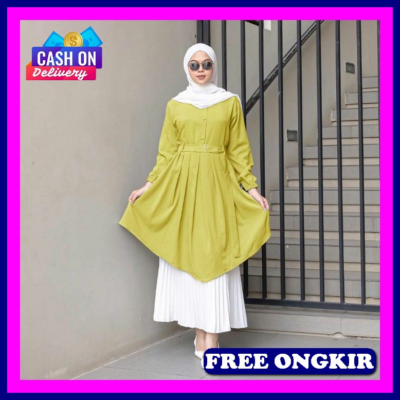Baju Tunikh Terbaru Baju Lebaran Wanita Kekinian Atasan Cewek Remaja Muslim Bsju Muslim Pendek Buju 