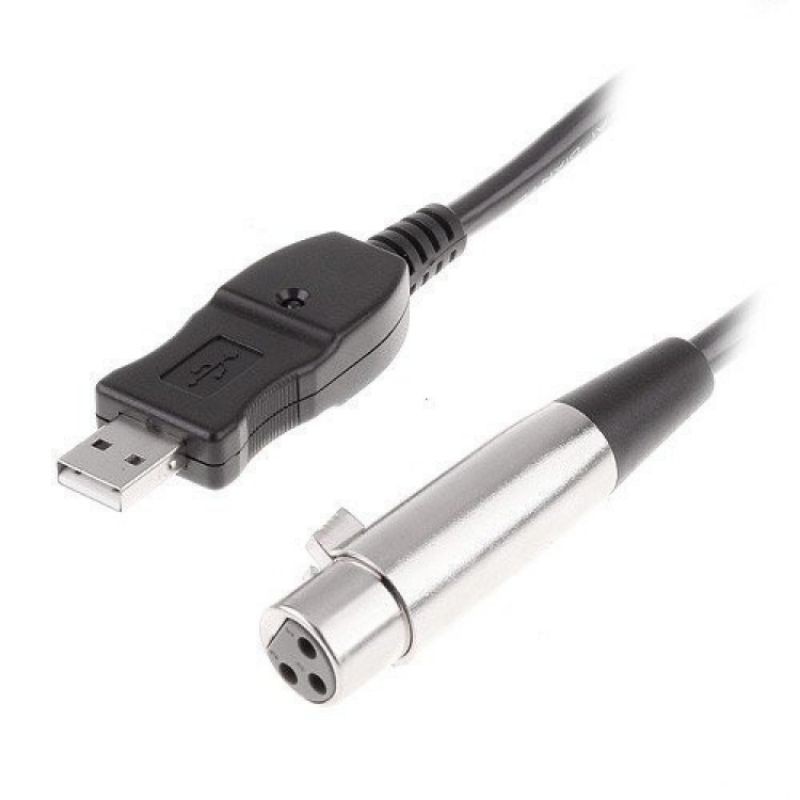 Kabel Mikrofon USB to XLR Microphone Studio Audio Adapter Connector 2.8M