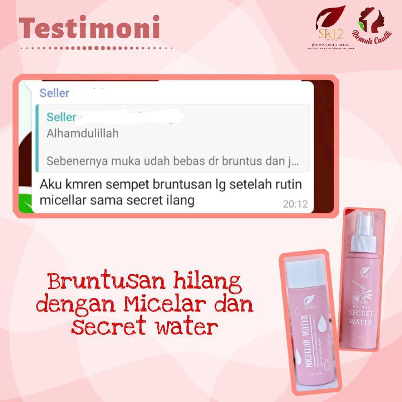 SR12 MICELLAR WATER / MELEMBABKAN WAJAH SECARA ALAMI BERSIH DAN SEGAR / PEMBERSIH WAJAH TERBAIK