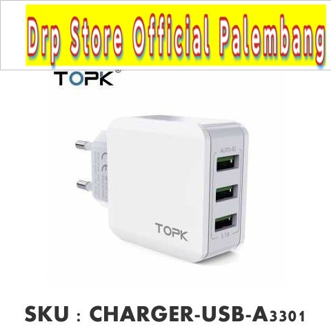 Charger USB 3 Port 3.0A Fast Charging QC3 EU Plug - A3301