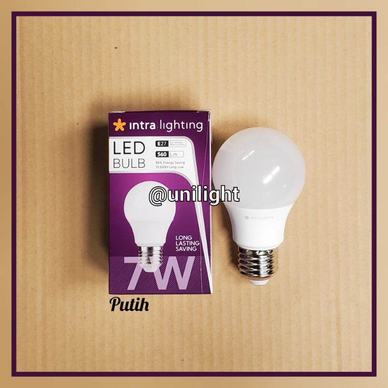 LAMPU LED BULB 7watt PUTIH E27 Intra Original