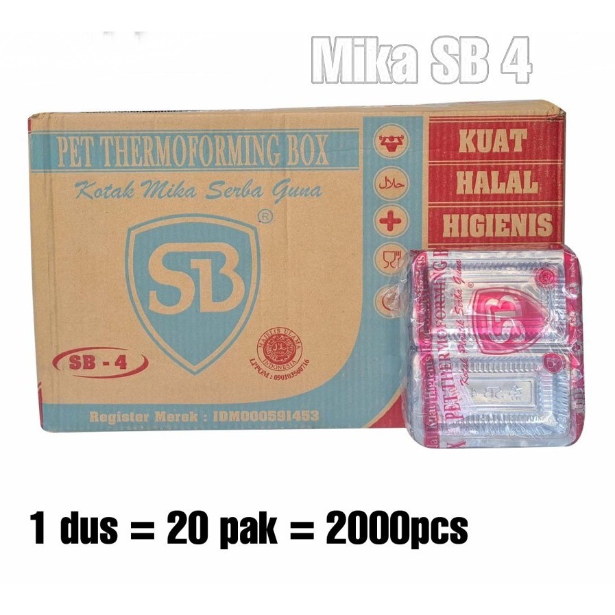 Kotak Mika Plastik SB 4 Kotak Mika Kue Bolu Makan DUS
