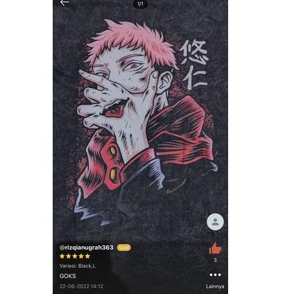 Muraaaahh.. Psycho Crucify "Itadori Yuji" Oversized T-Shirt | Stone Wash | Kaos Yuji Itadori | Anime