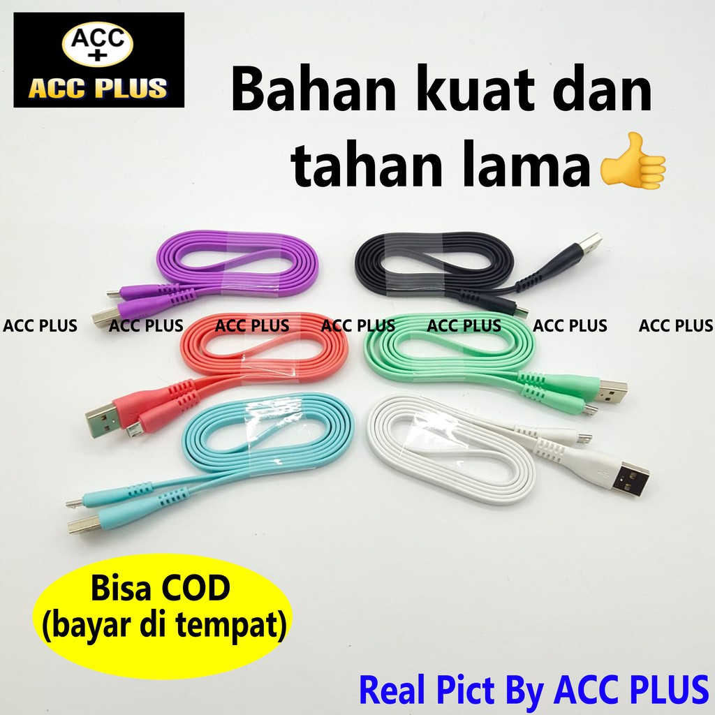 KABEL DATA KABEL CHARGER 2.1A MICRO USB LIGHTNING TYPE C KABEL GEPENG FAST CHARGING GOOD QUALITY