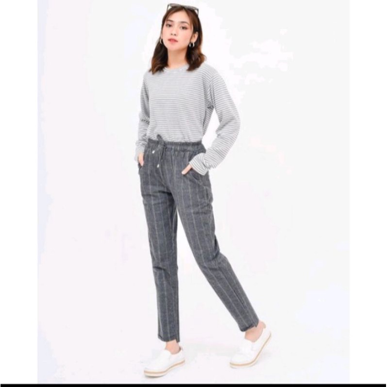 CELANA TARTAN WANITA DEWASA/CELANA PANJANG TARTAN
