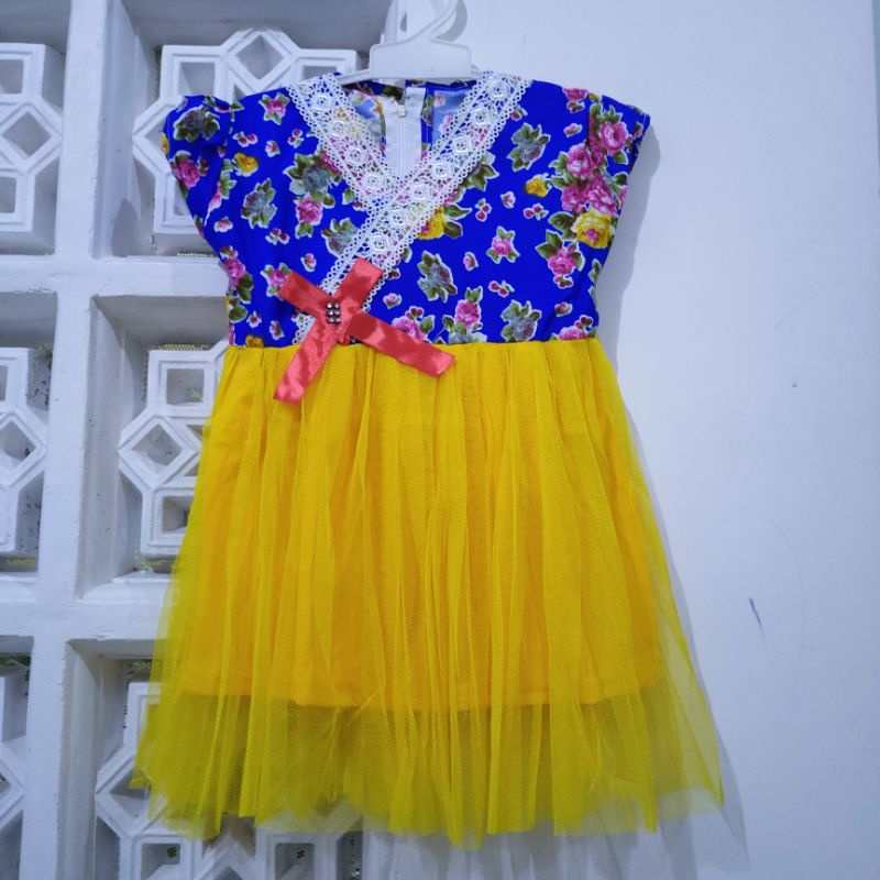 dress anak 1 2 tahun dress kimono bunga anak baju anak cewek perempuan lucu (dress kimono sakura )