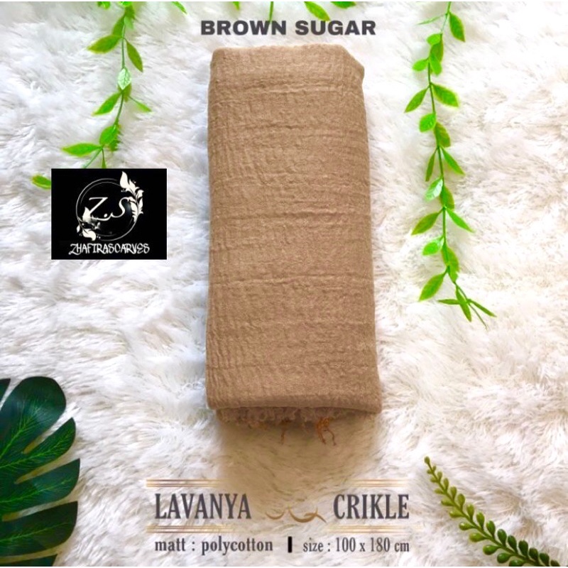 HIJAB Best Seller PASHMINA CRINKLE / CRINCLE - PASHMINA CUTTON CRINKLE / NEGRO / KUSUT-Brown Sugar