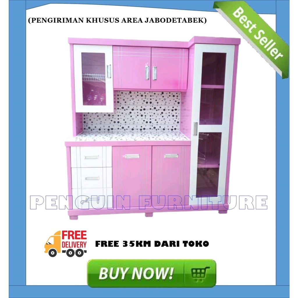 LEMARI SAYUR / RAK PIRING 4 PINTU CAT DUCO (FREE ONGKIR)