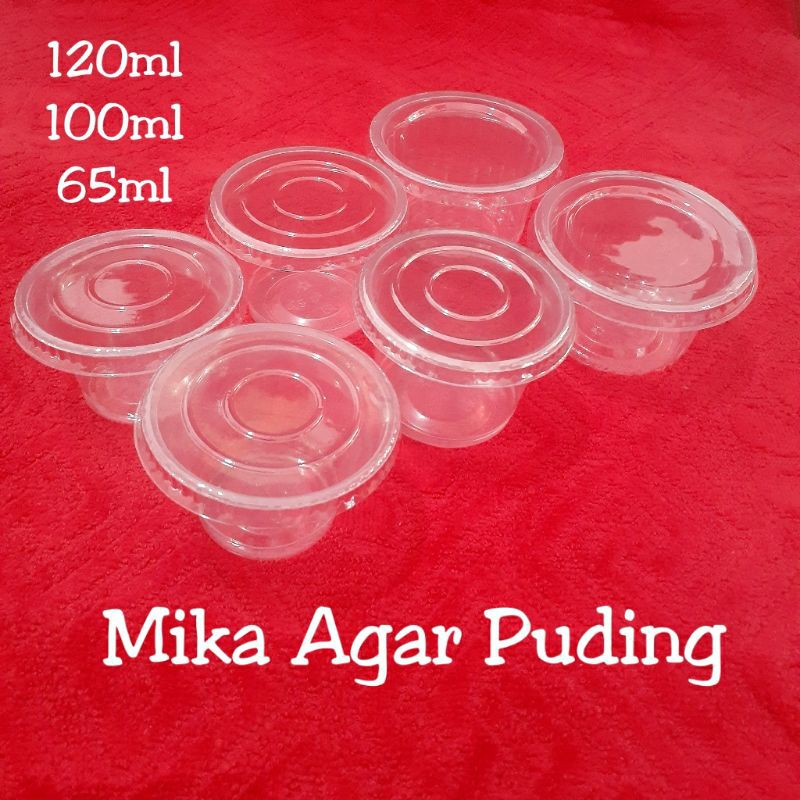 DAPURMAMI Cup Gelas Tempat Pudding Agar Puding Jelly + Tutup 120 ml 100 ml 65 ml