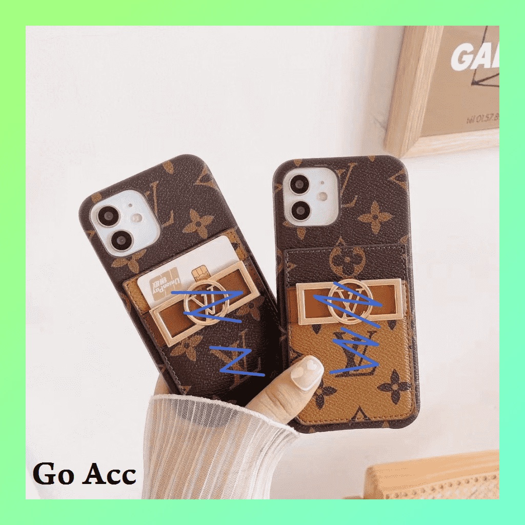 Case + Pouch dompet kecil kartu Iphone 7 8 7+ 8+ X Xs Xr Max 11 12 13 Pro Max FH39