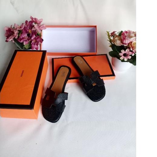 SANDAL TEPLEK ANDIN MOTIF KULIT JERUK SIZE 37/40