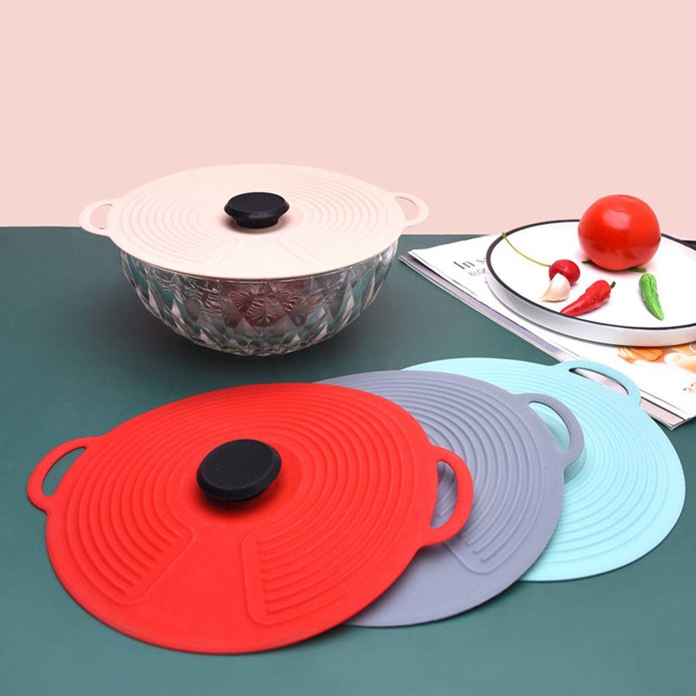 Top Food Fresh Cover Tableware Peralatan Makan Reusable Anti-Sputtering Self Sealing Lid