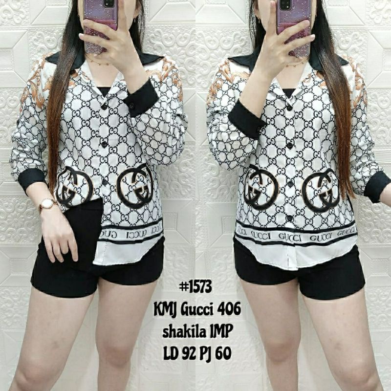 Kemeja wanita 406 motif Gucci 1573