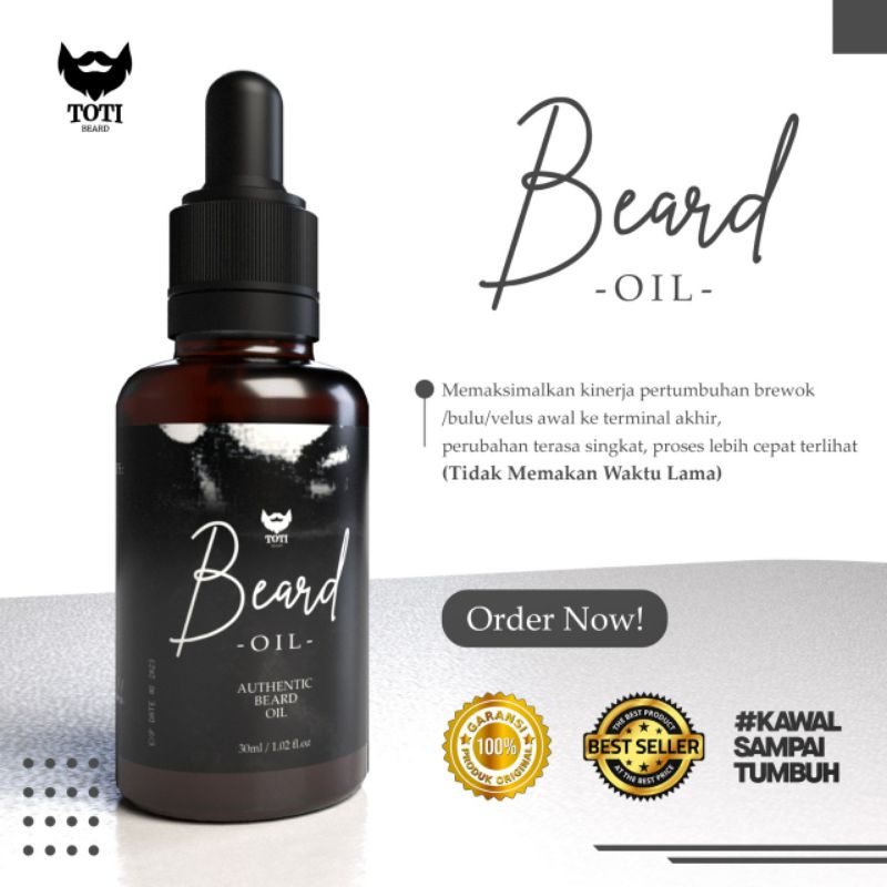 beard oil khusus pelebat bulu brewok tanpa gen(penebal &amp; penyubur)-toti beard oil